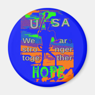 USA Hope Strong - A Patriotic Tapestry Magnet