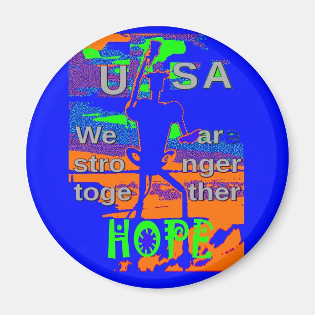 USA Hope Strong - A Patriotic Tapestry Magnet (Framsidan)