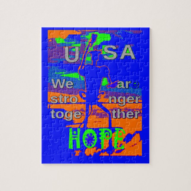 USA Hope Strong - A Patriotic Tapestry Pussel (Vertikal)