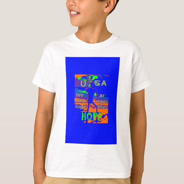 USA Hope Strong - A Patriotic Tapestry T Shirt (Framsida)