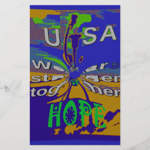 USA Hope Stronger Tillsammans Brevpapper