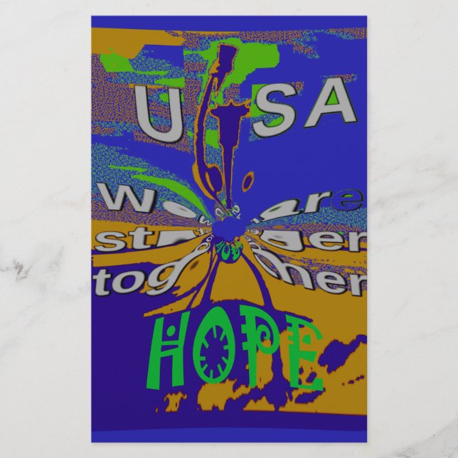 USA Hope Stronger Tillsammans Brevpapper (Framsida)