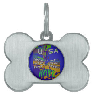 USA Hope Stronger Tillsammans ID-bricka Husdjur