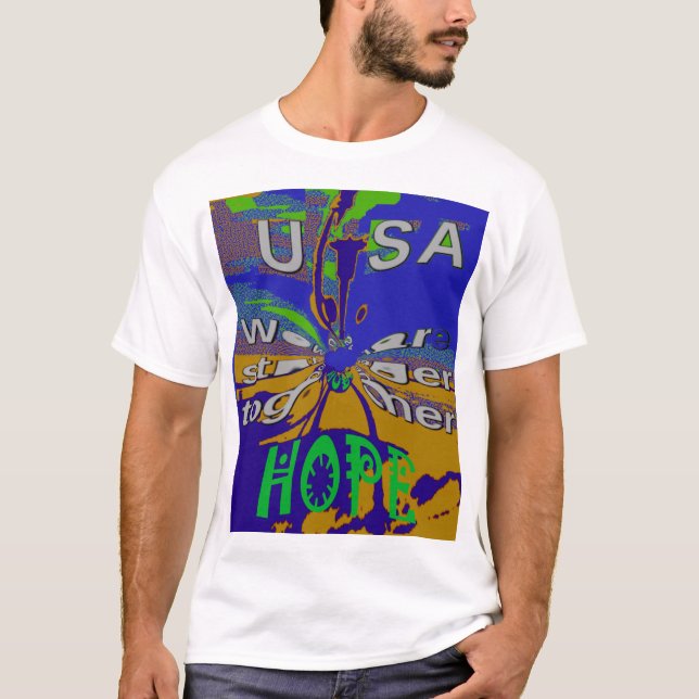 USA Hope Stronger Tillsammans T Shirt (Framsida)