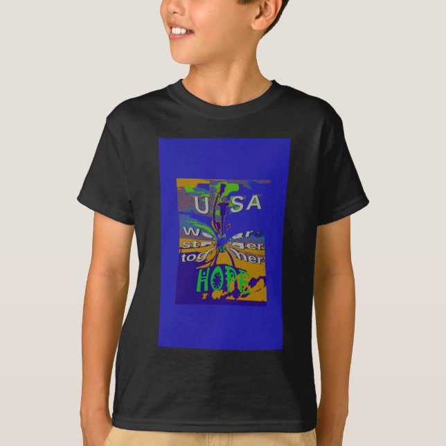USA Hope Stronger Tillsammans Tee Shirt (Framsida)