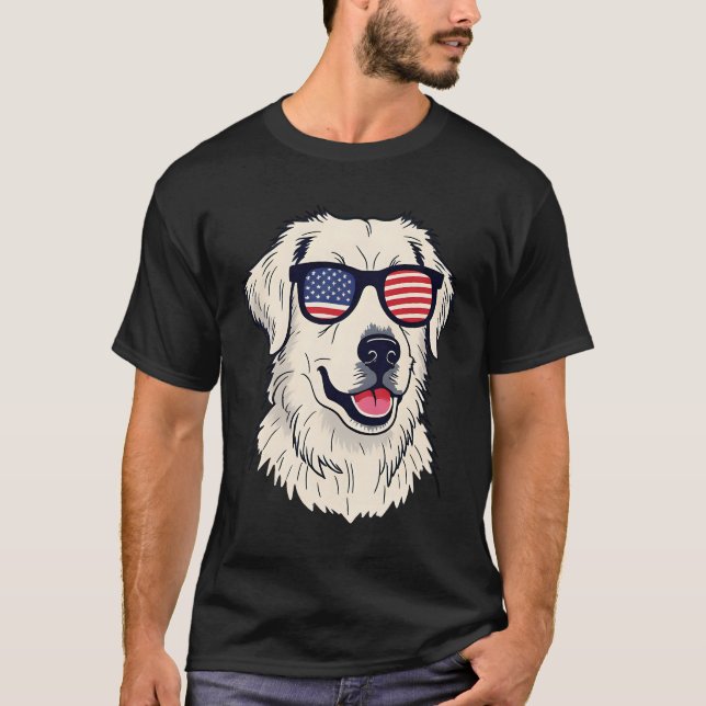USA Hund älskare - Coola Valp med amerikanska Flag T Shirt (Framsida)