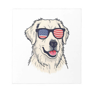 USA Hundälskare - Cool Valp med Amerikanska Flagga Anteckningsblock