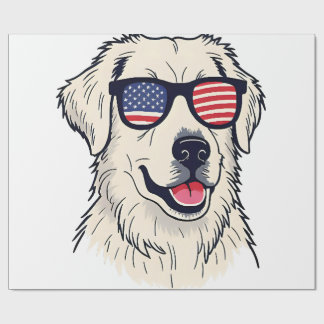 USA Hundälskare - Cool Valp med Amerikanska Flagga Presentpapper