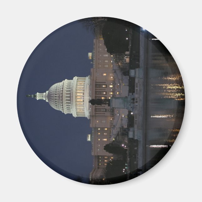 USA Huvudstad Bygger  Natt Magnet (Framsidan)