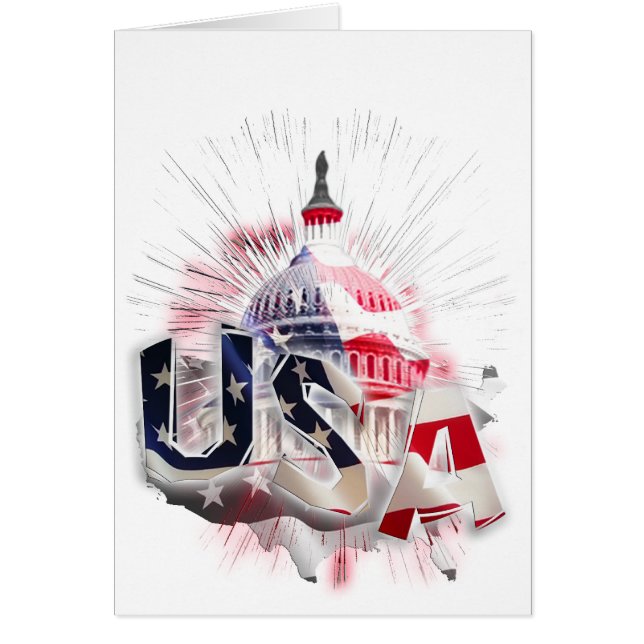 USA HUVUDSTAD HÄLSNINGSKORT (Framsidan)