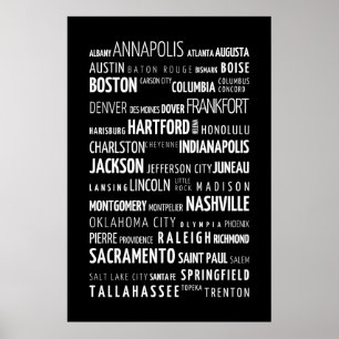 USA-huvudstäder poster