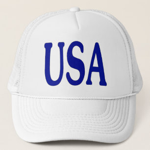 USA i Blue on White Cap Keps