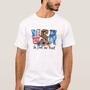 USA I God We Trust Christian Solros T Shirt
