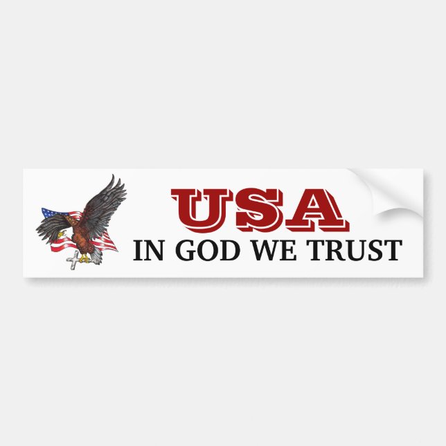 USA I God We Trust Eagle Bildekal (Framsidan)