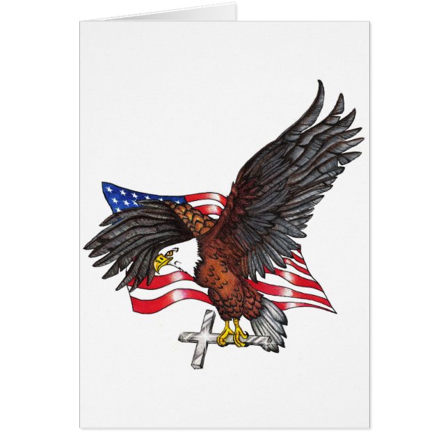 USA I God We Trust Eagle Hälsningskort (Framsidan)