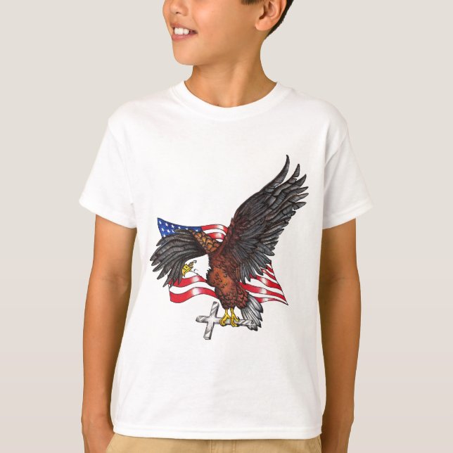 USA I God We Trust Eagle T-shirt (Framsida)