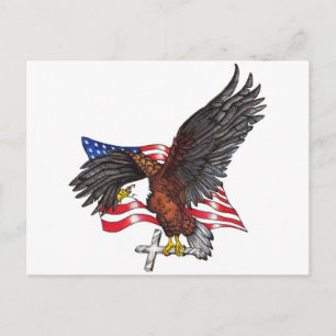 USA I God We Trust Eagle Vykort