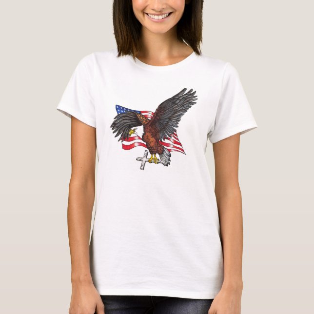 USA i gud litar på vi örnen T-shirt (Framsida)