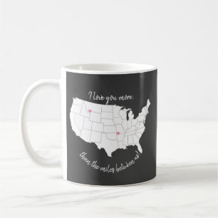 USA I kärlek är du mer än mil mellan oss Kaffemugg
