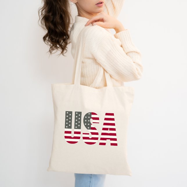 USA i Red White och Blue American Flagga Patriotic Tygkasse (Skapare uppladdad)