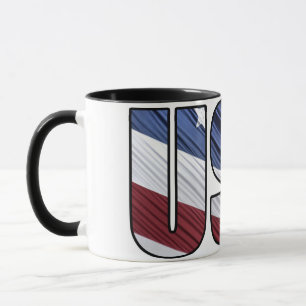 USA i Red White och Blue American Patriotic Flagga Mugg