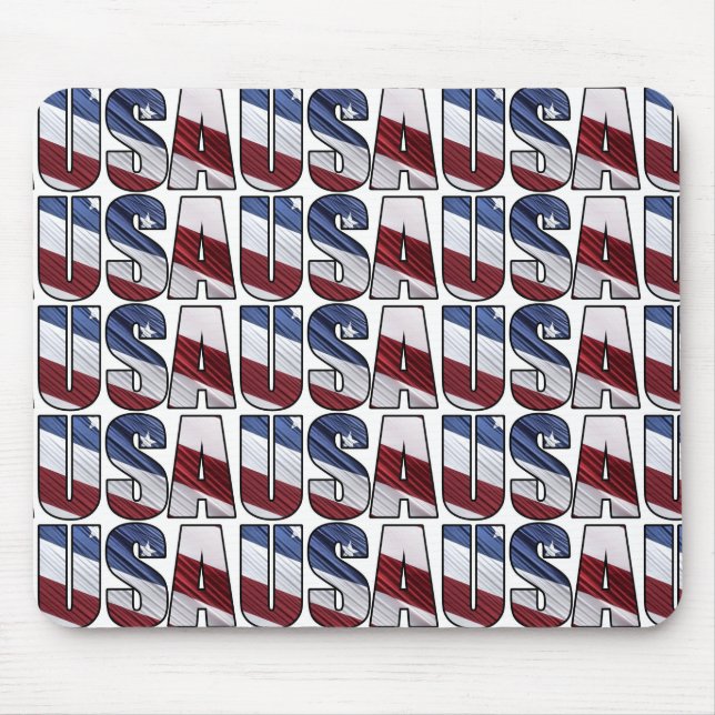 USA i Red White och Blue American Patriotic Flagga Musmatta (Framsidan)