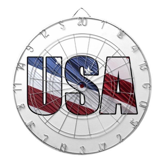 USA i Red White och Blue American Patriotic Flagga Piltavla (Framsidan)