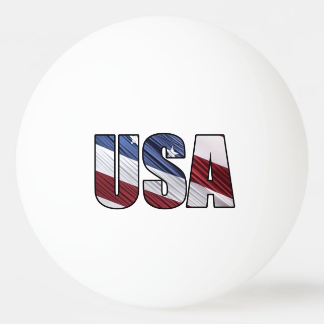 USA i Red White och Blue American Patriotic Flagga Pingisboll (Framsidan)