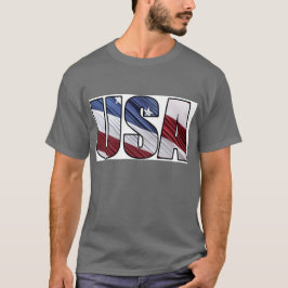USA i Red White och Blue American Patriotic Flagga T-shirt