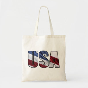 USA i Red White och Blue American Patriotic Flagga Tygkasse