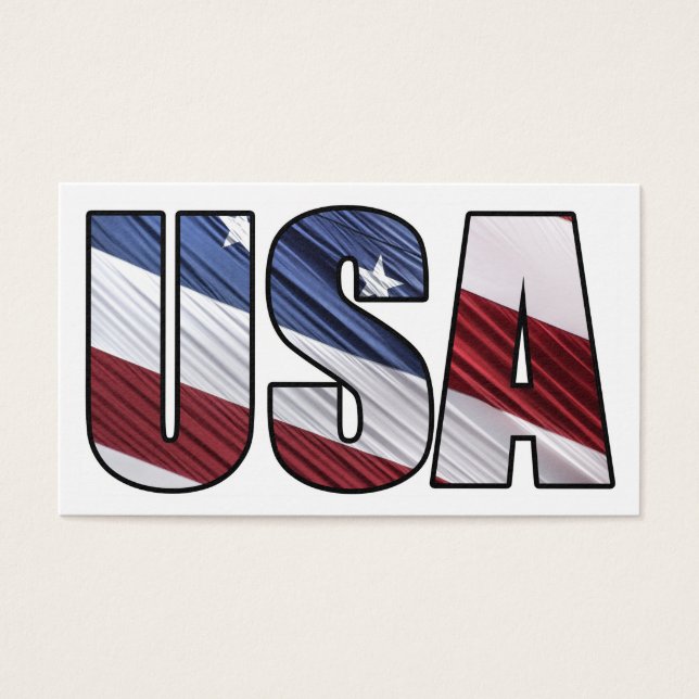USA i Red White och Blue American Patriotic Flagga Visitkort (Framsidan)