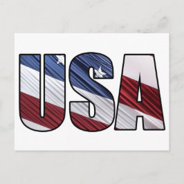 USA i Red White och Blue American Patriotic Flagga Vykort
