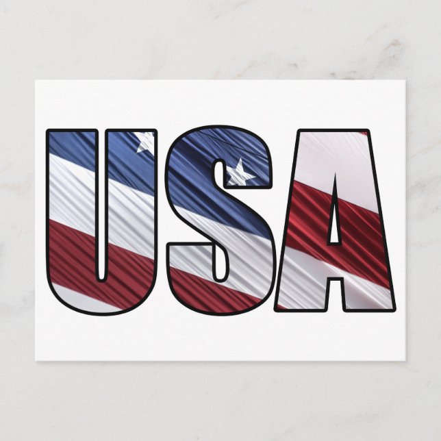 USA i Red White och Blue American Patriotic Flagga Vykort (Framsida)