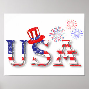USA i STARS OCH STRIPES Poster