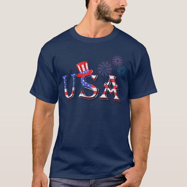 USA i STARS OCH STRIPES T Shirt (Framsida)