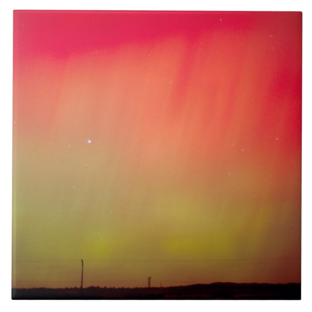 USA, Idaho. Aurora borealis, norrsken kl 2 Kakelplatta (Framsidan)
