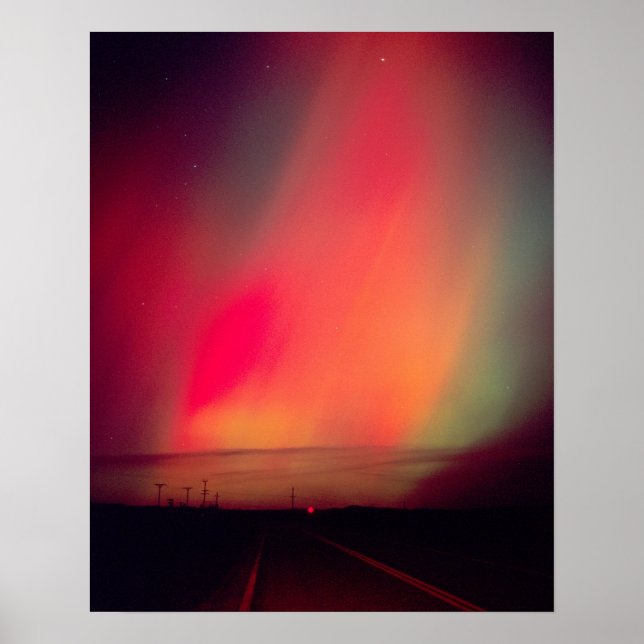 USA, Idaho. Aurora borealis, norrsken vid Poster (Framsidan)