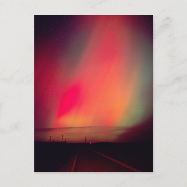 USA, Idaho. Aurora borealis, norrsken vid Vykort (Framsida)