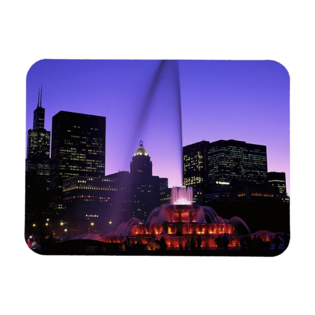 USA, IL, Chicago. Buckingham Fontän i Grant Magnet (Horisontell)