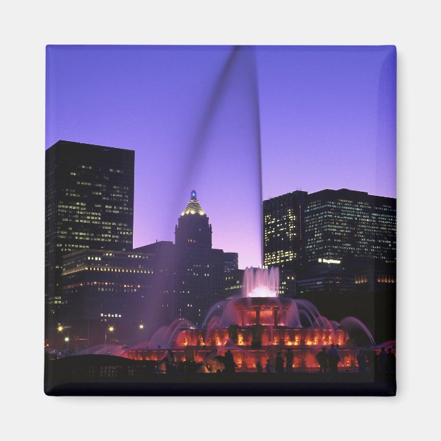 USA, IL, Chicago. Buckingham Fontän i Grant Magnet (Framsidan)