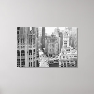USA, IL, Chicago, Loop från Hotel Canvastryck