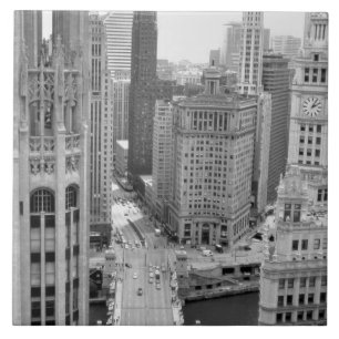 USA, IL, Chicago, Loop från Hotel Kakelplatta