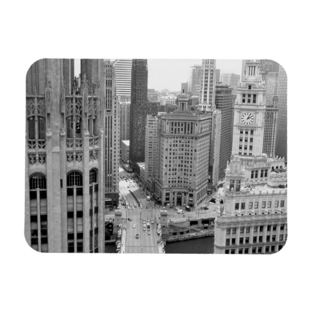 USA, IL, Chicago, Loop från Hotel Magnet (Horisontell)