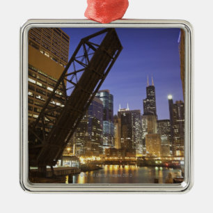 USA Illinois, Chicago, Chicago River Julgransprydnad Metall