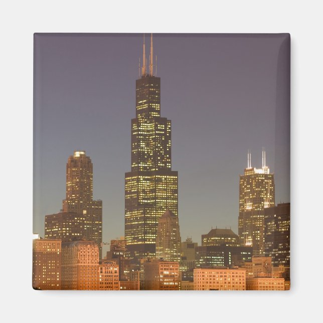 USA, Illinois, Chicago: City Skyline/Evening Magnet (Framsidan)