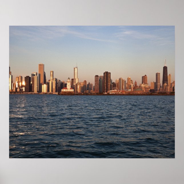USA, Illinois, Chicago, City skyline över Sjö Poster (Framsidan)