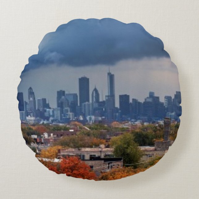 USA Illinois, Chicago, cityscape Rund Kudde (Framsidan)