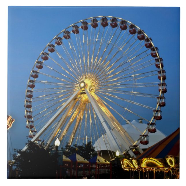 USA, Illinois, Chicago, Cityscapes, Lighting Kakelplatta (Framsidan)