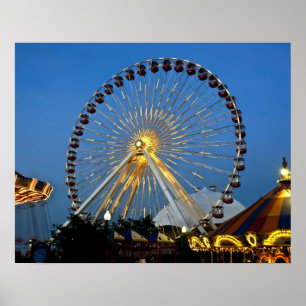 USA, Illinois, Chicago, Cityscapes, Lighting Poster