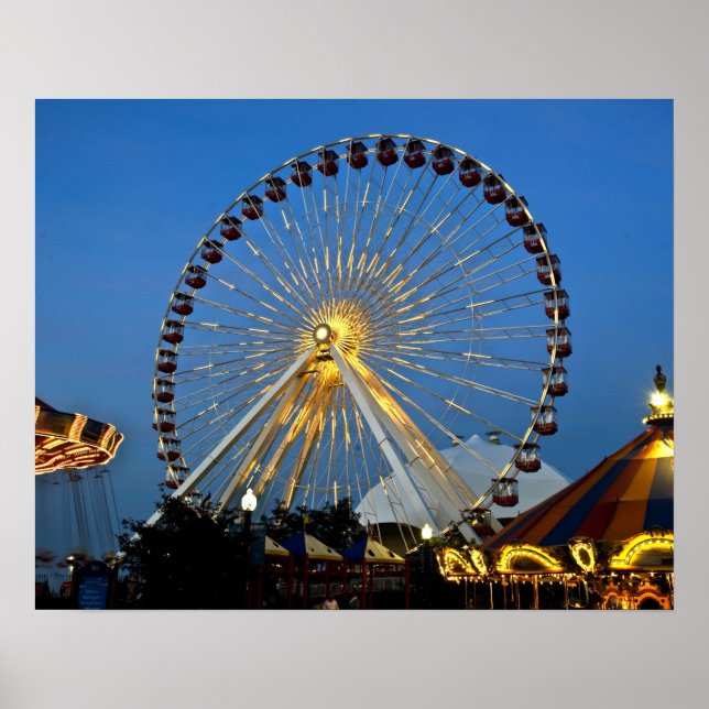 USA, Illinois, Chicago, Cityscapes, Lighting Poster (Framsidan)